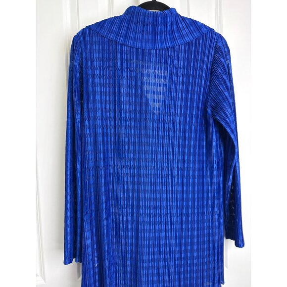 Chico's Travelers Textured Crinkle Jacket Asymmetrical Zipper Size 2 (L/12) Colb - Picture 6 of 7